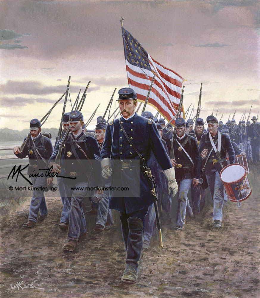 アメリカの軍人 手彩色版画 Chamberlain and the 20th Maine By Mort Kunstler — Vladimir Arts