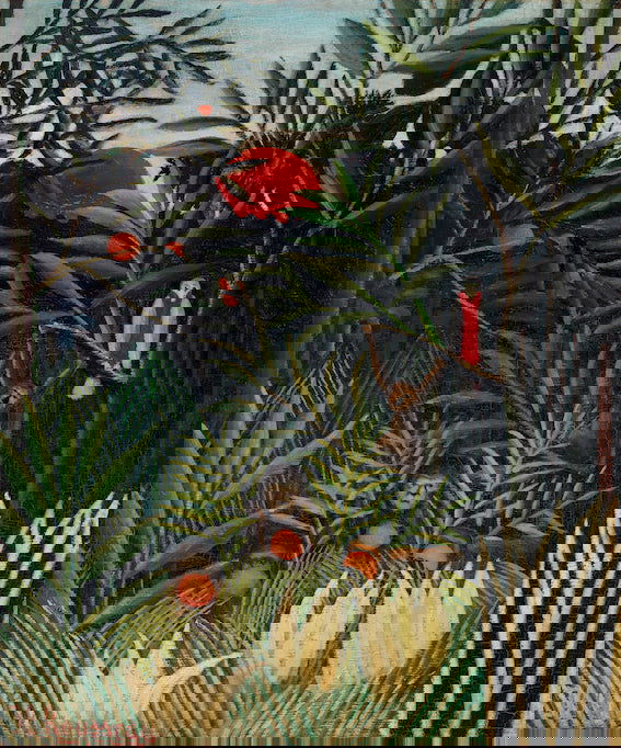 Monkeys and Parrot in the Virgin Forest by Henri Rousseau - Giclée  