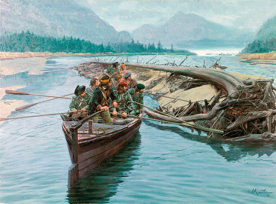 Rogers' Rangers On Lake Champlain by Mort Kunstler