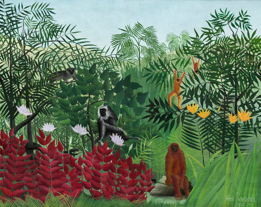 Tropical Forest with Monkeys by Henri Rousseau - Vladimir Arts USA Inc