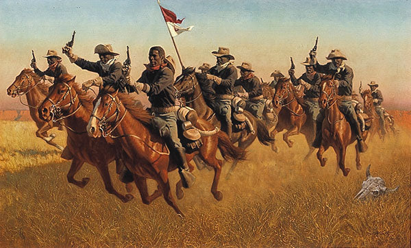 Buffalo Soldiers Advance As Skirmishers Charge by Frank C. McCarthy