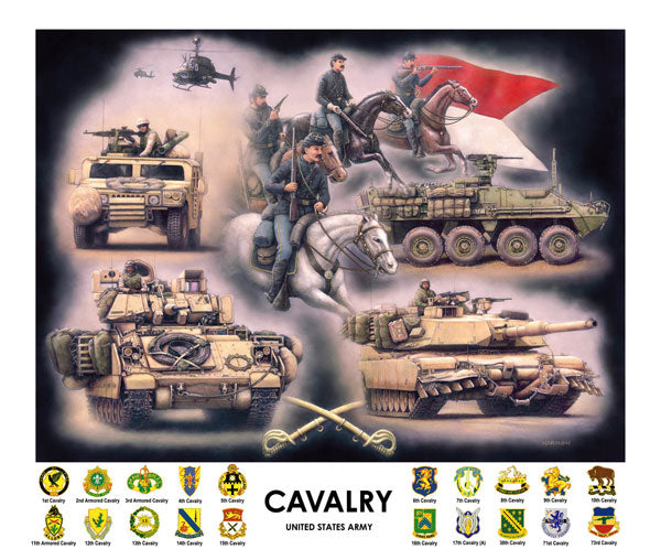 Cavalry Regimental Print by Jody Harmon Framed
