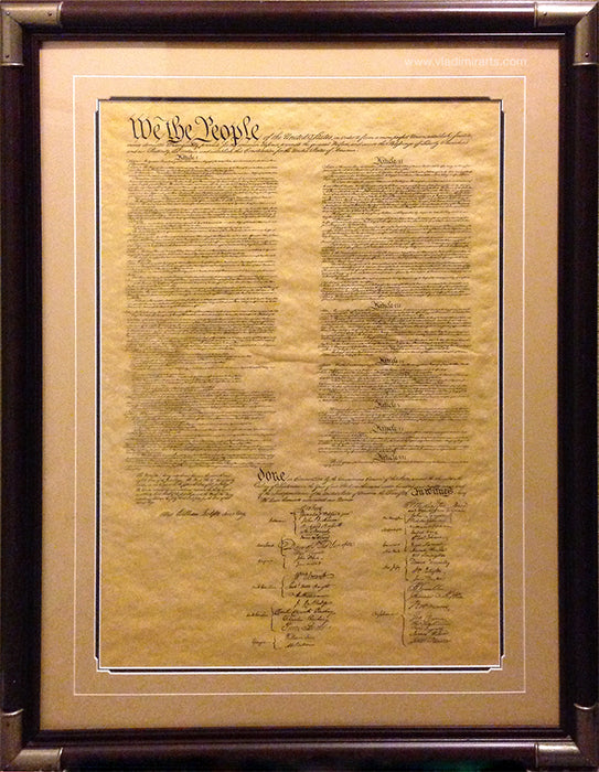 The Constitution of the United States of America Framed (Large) — Vladimir  Arts USA Inc